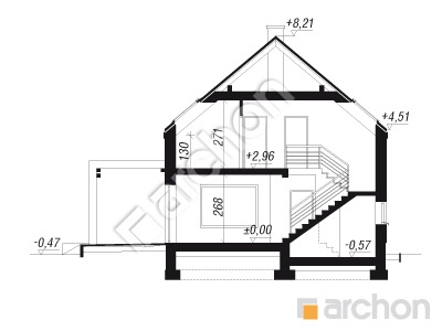 Проєкт будинку ARCHON+ Будинок під лукумою Розріз будинку