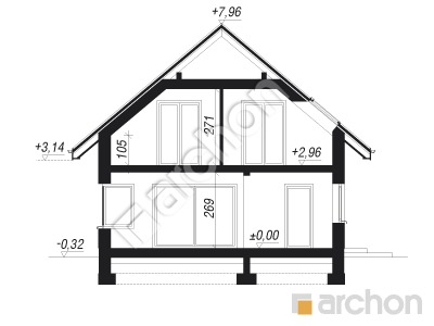 Проєкт будинку ARCHON+ Будинок в лободі Розріз будинку