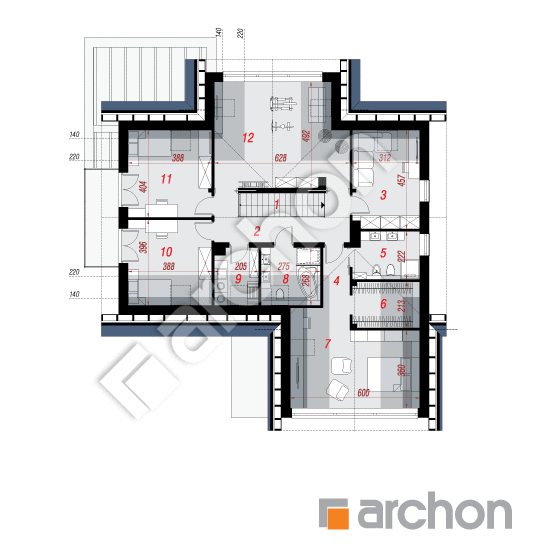 Проект дома ARCHON+ Дом в фелициях 2 (Г2) План мансандри