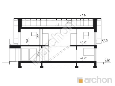 Проект дома ARCHON+ Дом в фелициях 2 (Г2) Розріз будинку