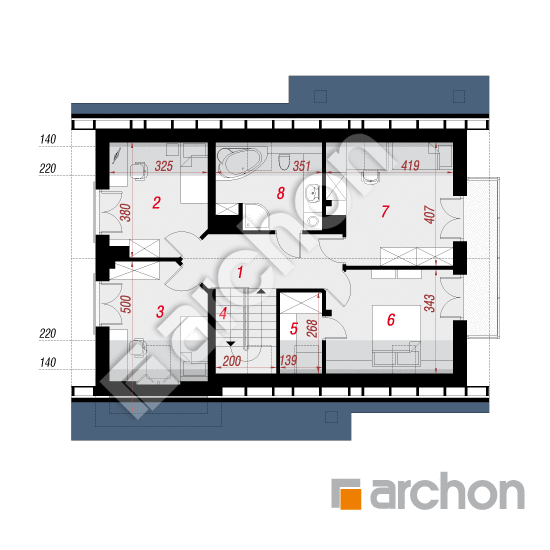 Проект будинку ARCHON+ Будинок в айдаредах 3 вер.2 План мансандри