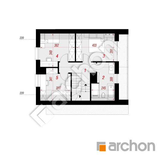 Проект будинку ARCHON+ Будинок в малинівці 24 (А) План мансандри