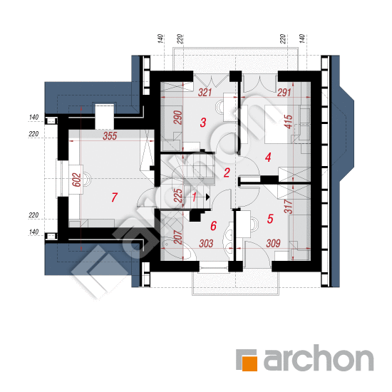 Проект будинку ARCHON+ Будинок у винограді 2 вер.2 План мансандри