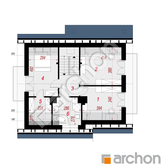 Проект дома ARCHON+ Дом в хлорофитуме 5 (П) План мансандри