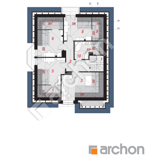 Проект будинку ARCHON+ Будинок в зірках вер.2 План мансандри