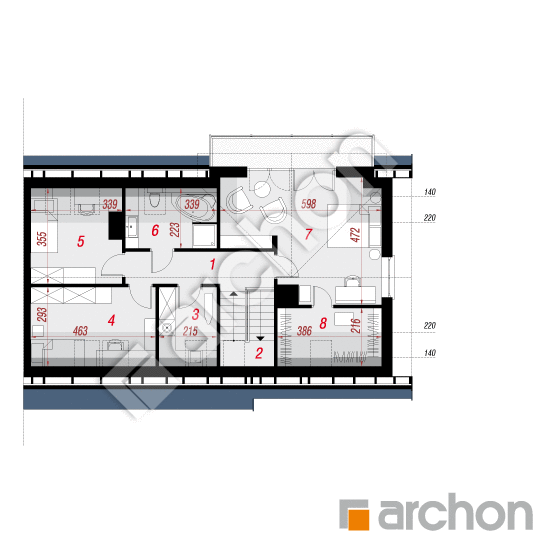 Проект дома ARCHON+ Дом в малиновках 5 (Б) План мансандри