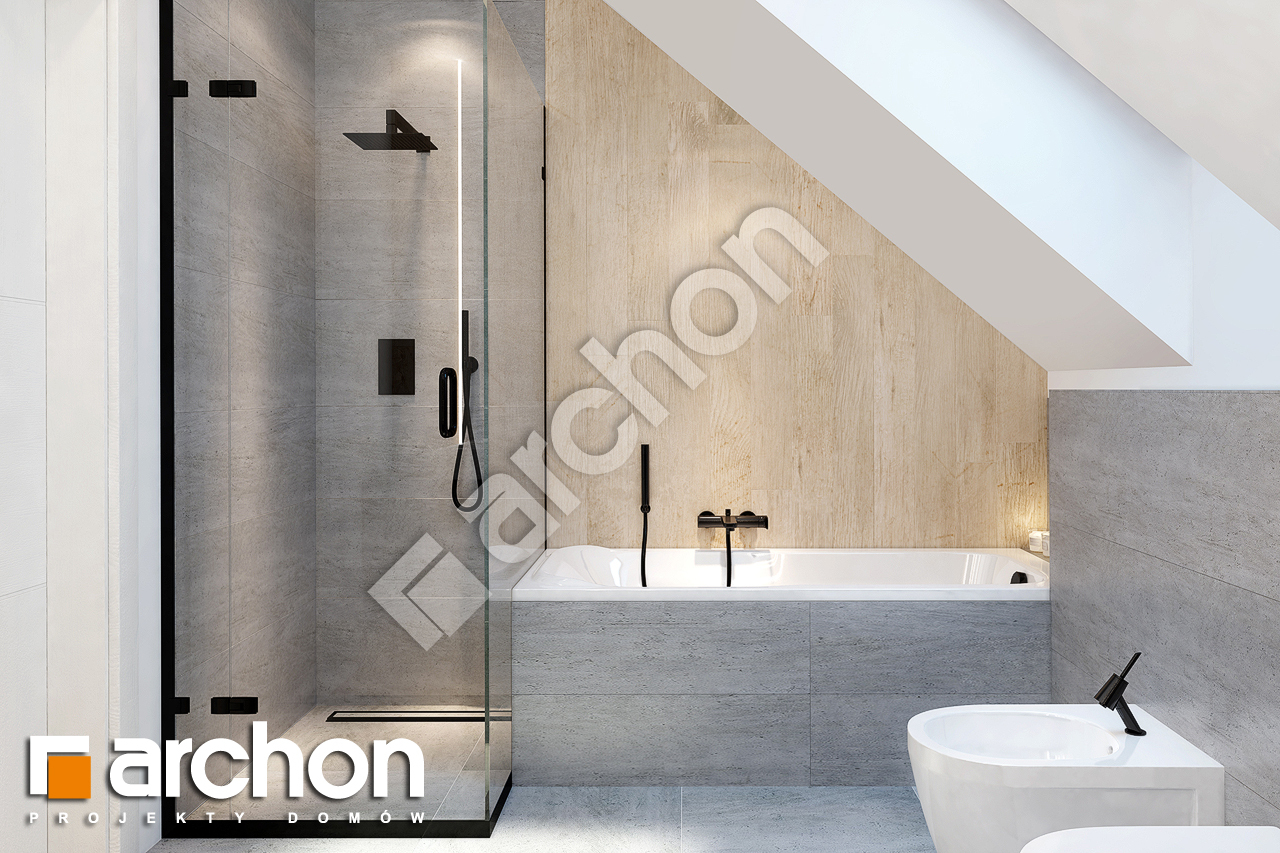 Проект будинку ARCHON+ Будинок в смарагдах 3 (Г) візуалізація ванни (візуалізація 3 від 2)
