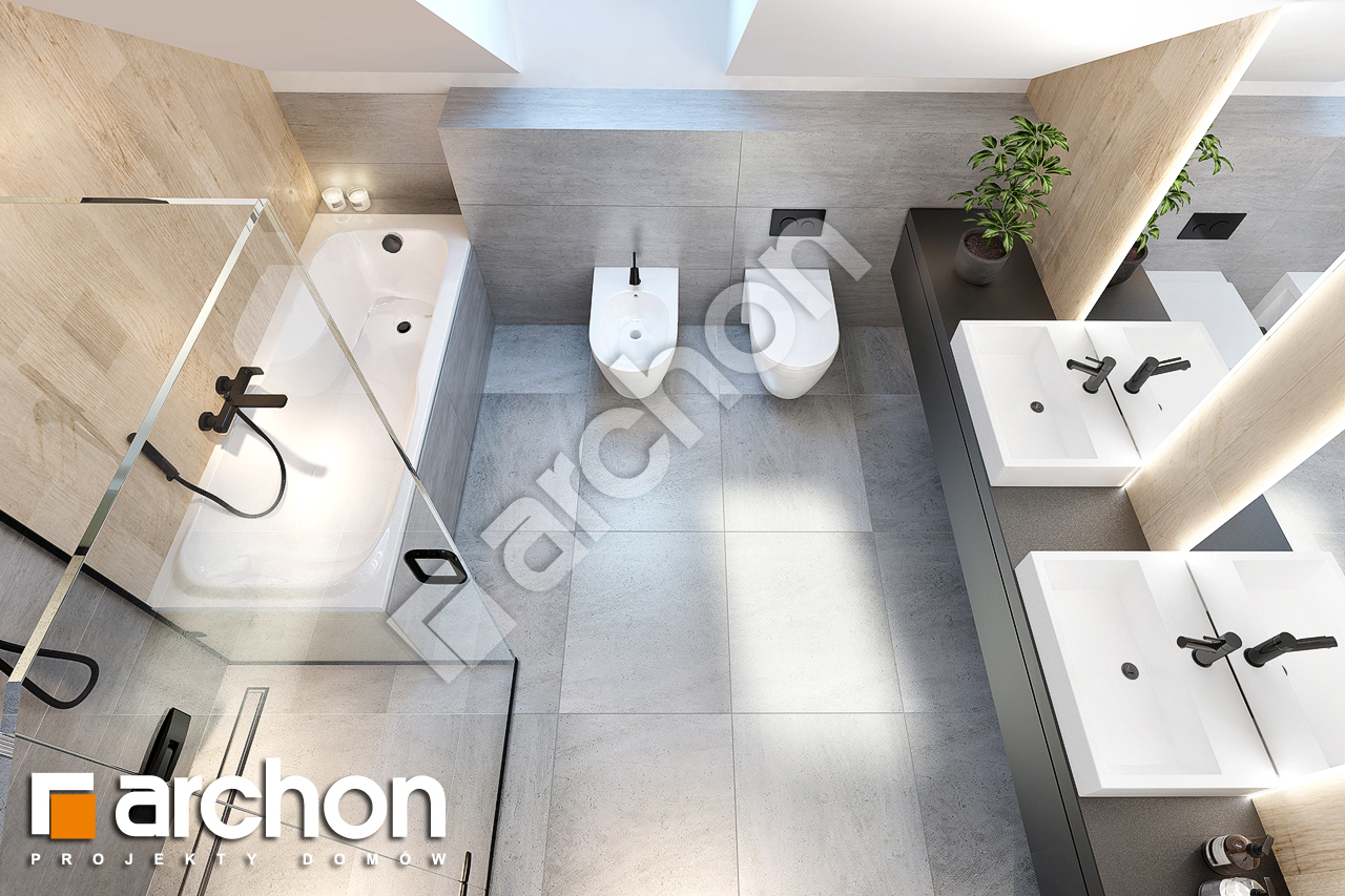 Проект будинку ARCHON+ Будинок в смарагдах 3 (Г) візуалізація ванни (візуалізація 3 від 4)