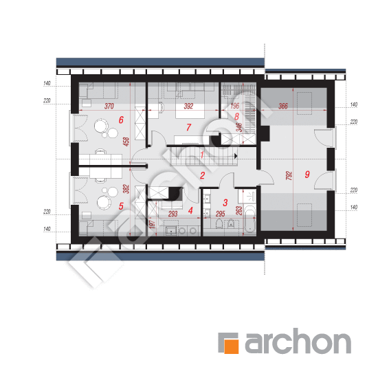 Проект дома ARCHON+ Дом в изумрудах 3 (Г) План мансандри