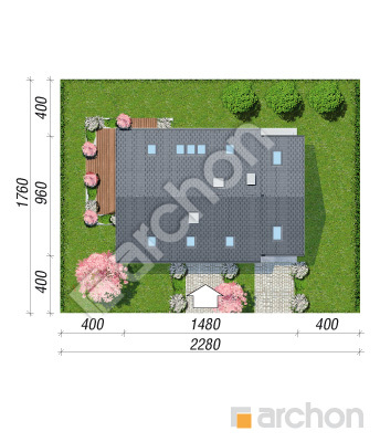 Проект дома ARCHON+ Дом в изумрудах 3 (Г) Ситуація