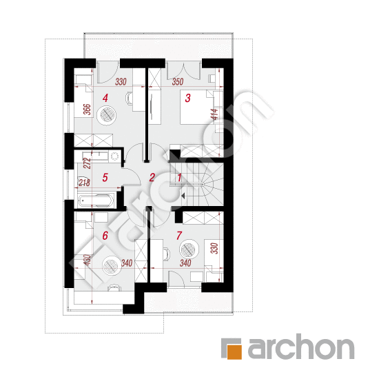 Проект будинку ARCHON+ Вілла Юлія 16 План першого поверху