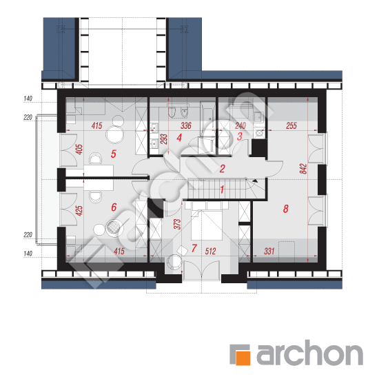 Проект дома ARCHON+ Дом в коммифорах 11 План мансандри
