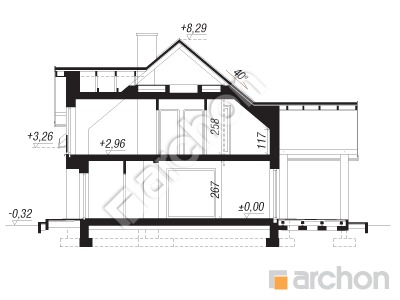 Проєкт будинку ARCHON+ Будинок в комміфорах 11 Розріз будинку