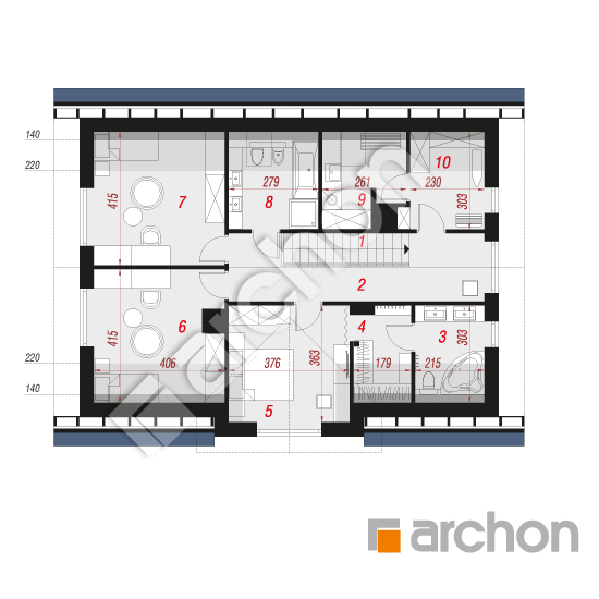 Проект дома ARCHON+ Дом в коммифорах 6 План мансандри