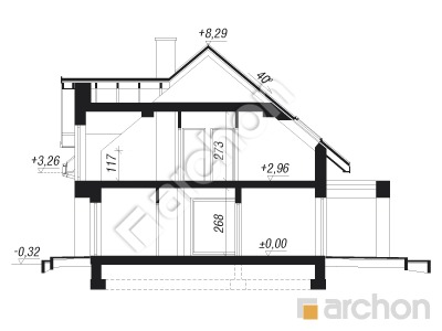 Проект дома ARCHON+ Дом в коммифорах 6 Розріз будинку
