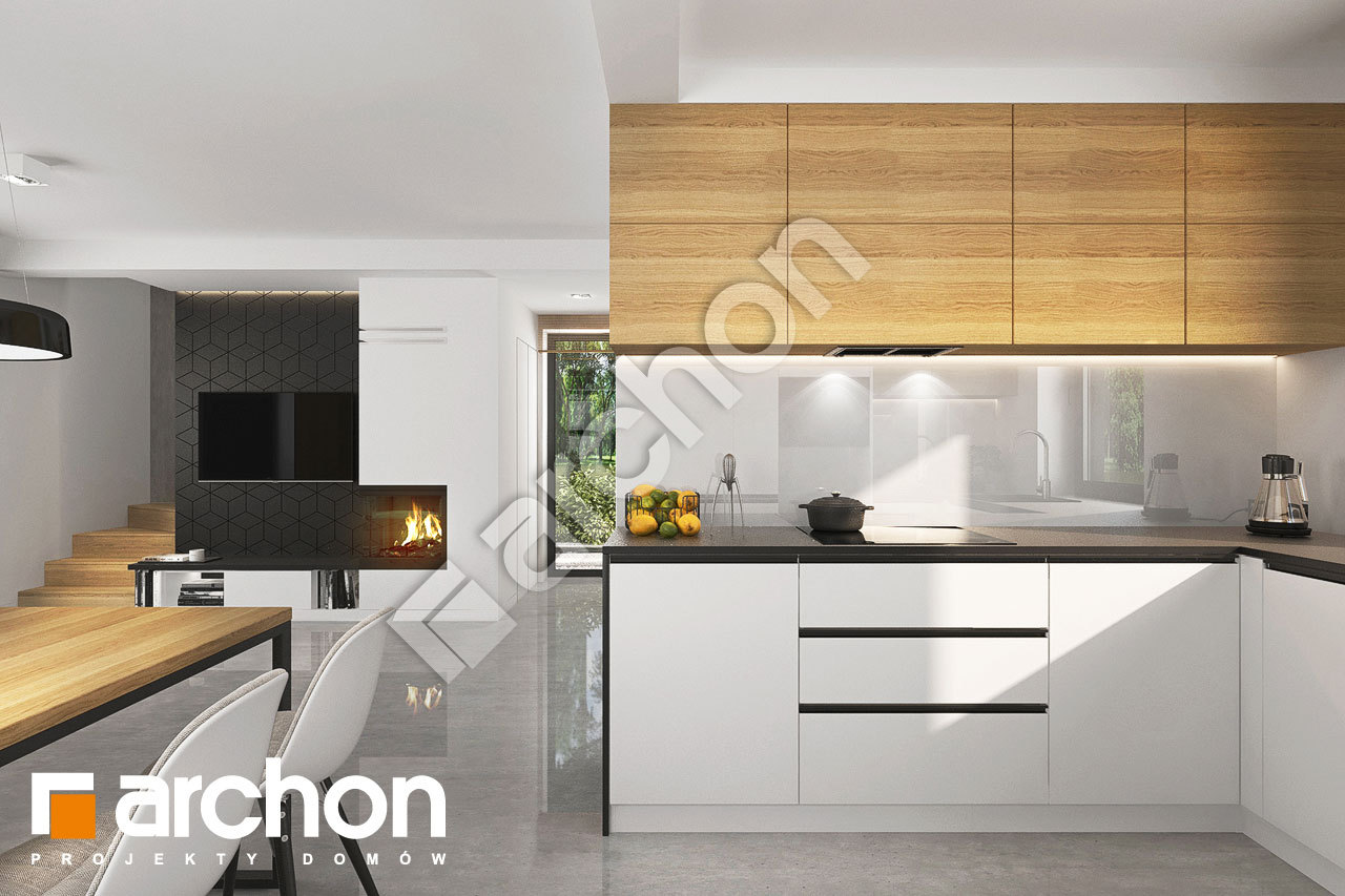Проект будинку ARCHON+ Будинок у катранах візуалізація кухні 1 від 2