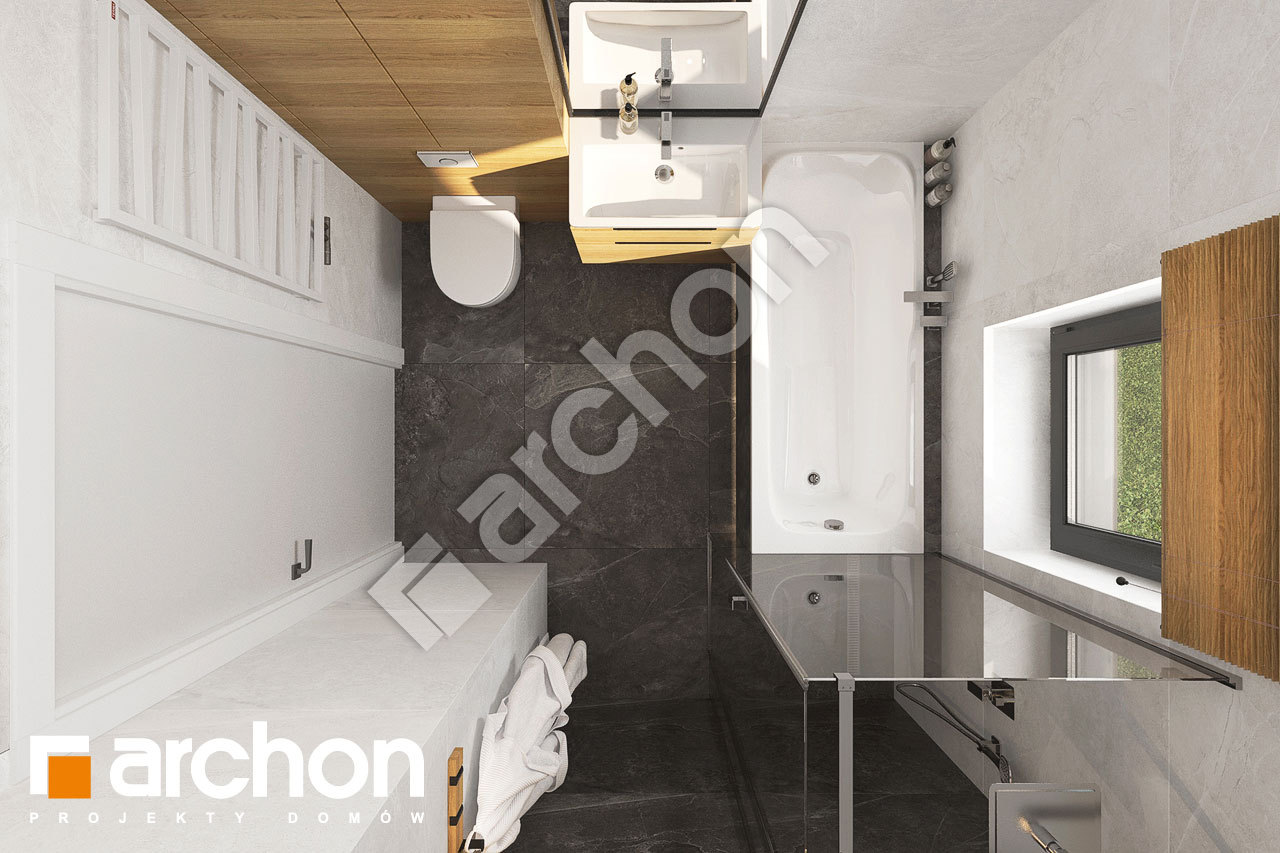 Проект будинку ARCHON+ Будинок у катранах візуалізація ванни (візуалізація 3 від 4)