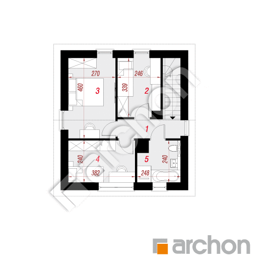 Проект будинку ARCHON+ Будинок у катранах План мансандри
