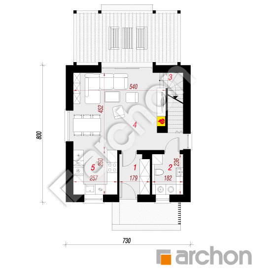 Проект будинку ARCHON+ Будинок у катранах План першого поверху
