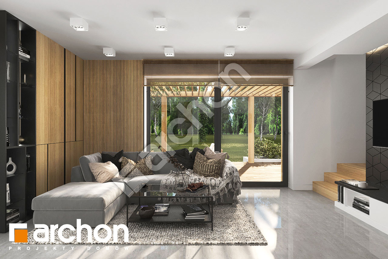 Проект будинку ARCHON+ Будинок у катранах денна зона (візуалізація 1 від 2)