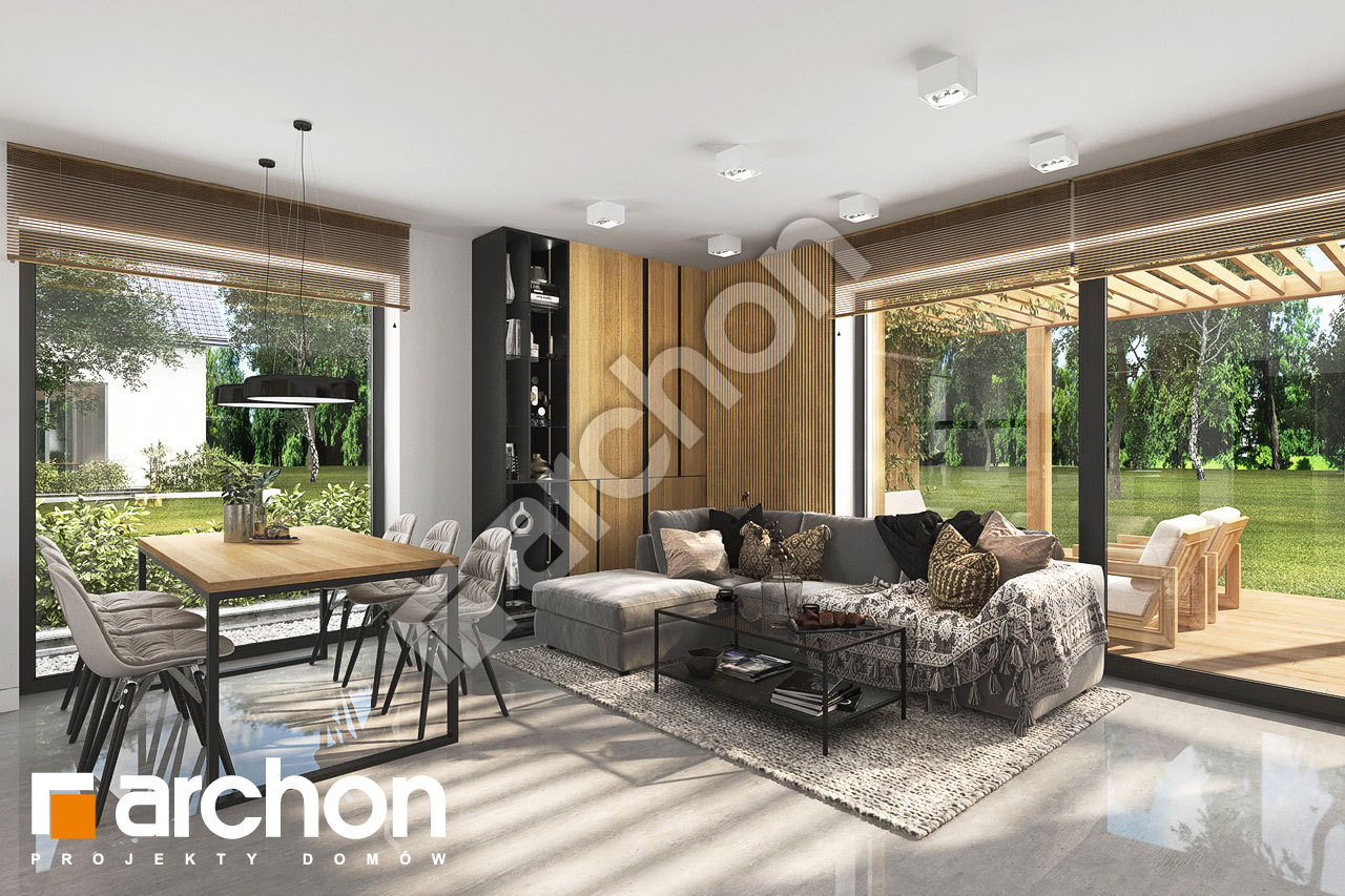 Проект будинку ARCHON+ Будинок у катранах денна зона (візуалізація 1 від 6)