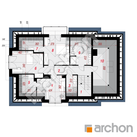 Проект будинку ARCHON+ Будинок в сливах (Г) План мансандри