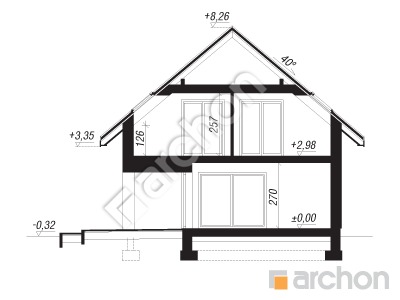 Проект дома ARCHON+ Дом в краспедиях (Г2) Розріз будинку