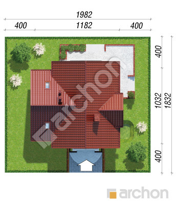 Проєкт будинку ARCHON+ Будинок в абрикосах (П) Ситуація