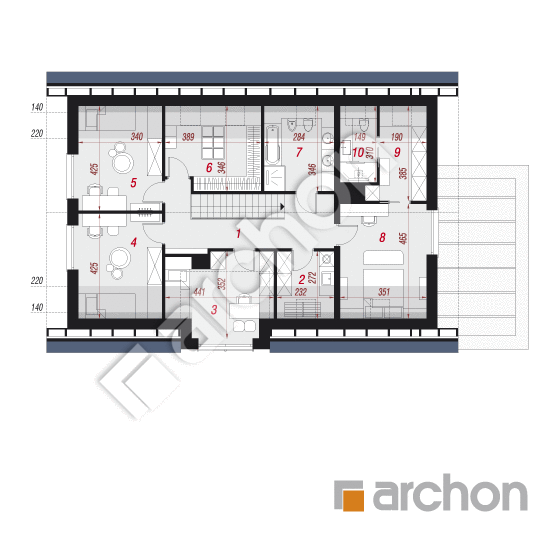 Проект будинку ARCHON+ Будинок в бурштинівці План мансандри