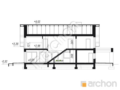 Проєкт будинку ARCHON+ Будинок в бурштинівці Розріз будинку