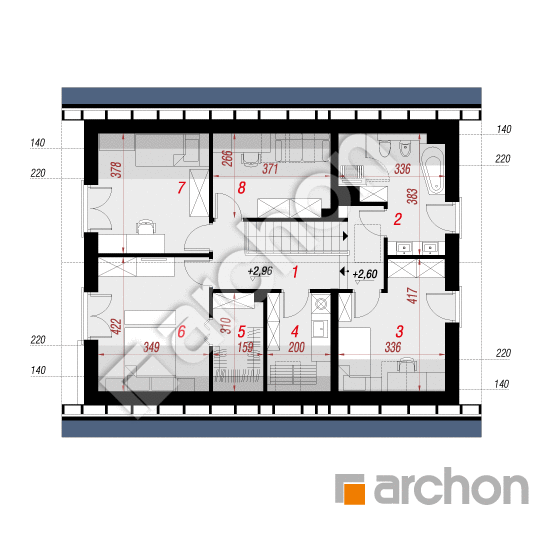 Проект будинку ARCHON+ Будинок в ізопірумі (Е) План мансандри