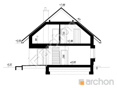 Проєкт будинку ARCHON+ Будинок в ізопірумі (Е) Розріз будинку