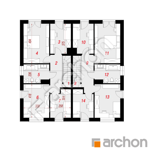 Проект будинку ARCHON+ Будинок під гінко 12 (ГР2) План мансандри