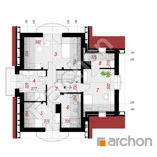 Проект будинку ARCHON+ Будинок в антонівці (Г) вер.2 План мансандри