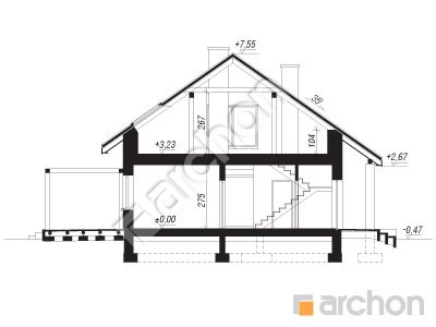 Проект дома ARCHON+ Дом в лещиновнике 8 (Г) Розріз будинку