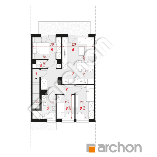 Проект будинку ARCHON+ Будинок в фіалках 9 (Р2С) План мансандри