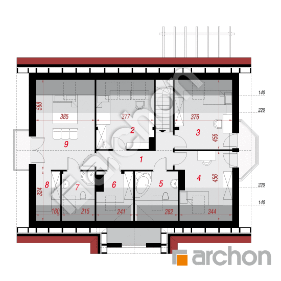 Проект дома ARCHON+ Дом под гинко 3 вер. 2 План мансандри