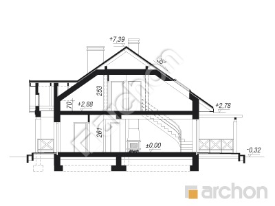 Проект дома ARCHON+ Дом под гинко 3 вер. 2 Розріз будинку