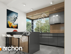 Проект дома ARCHON+ Дом в бруснике 5 визуализация кухни 1 вид 2