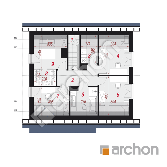 Проект будинку ARCHON+ Будинок в брусниці 5 План мансандри