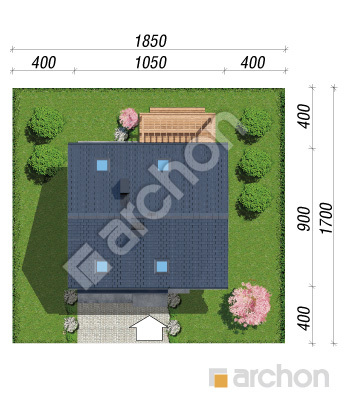 Проєкт будинку ARCHON+ Будинок в брусниці 5 Ситуація