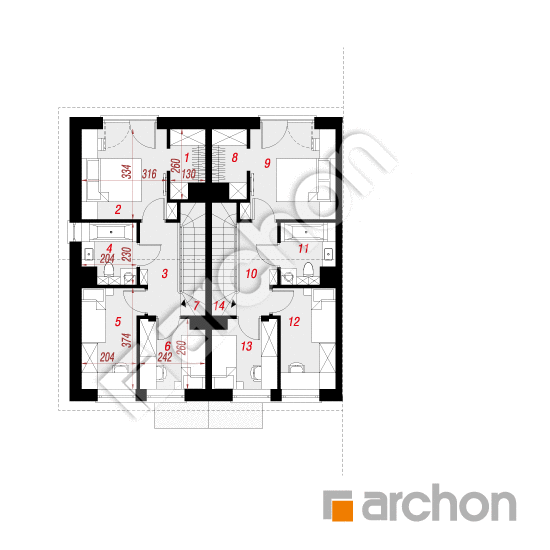 Проєкт будинку ARCHON+ Будинок в рівіях 4 (Р2Б) вер.2 План мансандри