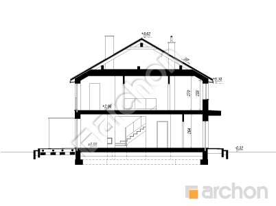 Проект дома ARCHON+ Дом в ривиях 4 (Р2Б) вер.2 Розріз будинку