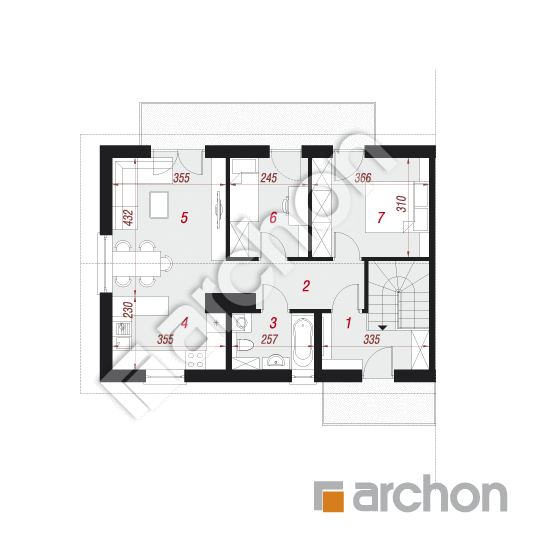 Проект будинку ARCHON+ Будинок в халезіях (Р2БА) План мансандри