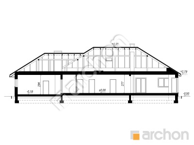 Проєкт будинку ARCHON+ Будинок в гаурах 4 (Г2Н) Розріз будинку
