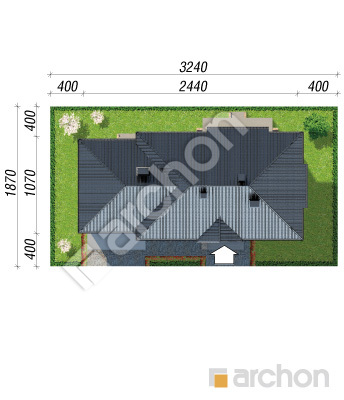 Проєкт будинку ARCHON+ Будинок в гаурах 4 (Г2Н) Ситуація