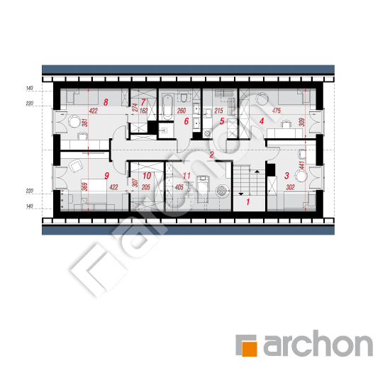 Проект дома ARCHON+ Дом в малиновках 11 (Г2А) План мансандри