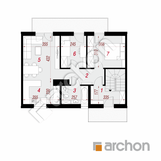 Проект дома ARCHON+ Дом в халезиях (Р2С) План мансандри