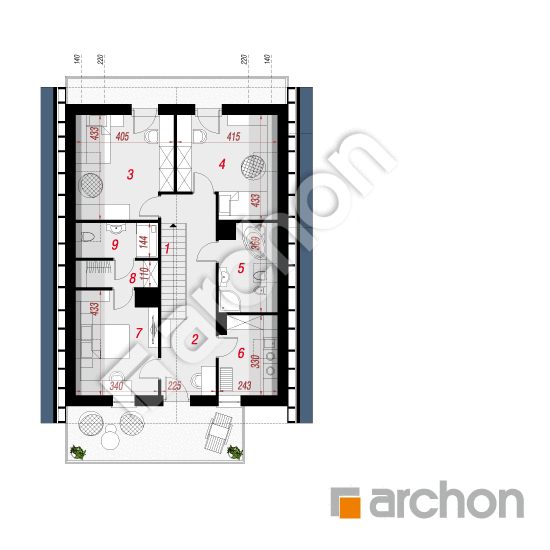 Проект дома ARCHON+ Дом во флоксах 2 План мансандри