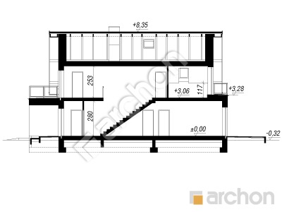 Проект дома ARCHON+ Дом во флоксах 2 Розріз будинку